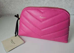 Moncrief Mimi Bolso de Lavado de Cuero Rosa Frambuesa Bolso de Maquillaje Bolso de Cosméticos PVP £205 - Imagen 1 de 8