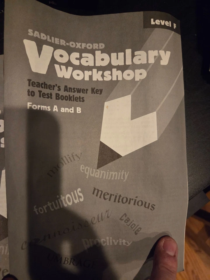 Sadlier-Oxford Vocabulary Workshop Level F Teacher Key (Forms A & B - 2002) - Image 1 of 1
