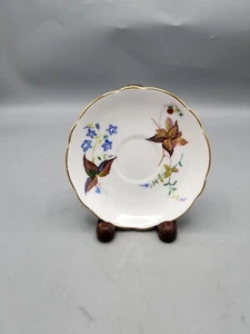 Grosvenor Fine Bone China, Brown Lwaf Floral Pattern Replacement Saucer, England - Picture 1 of 6