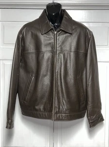 Roundtree & Yorke Jacket Mens XL Black Lambskin Leather Long Sleeve Full Zip - Picture 1 of 17