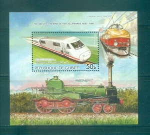 Guinea - Sc# 973. 1985 Trains, Locomotive. MNH Souv. Sheet. $6.00. - Picture 1 of 1