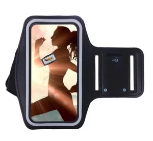 iPhone/Galaxy Sport/Gym/Exercise/Outdoor Sweatproof Flexible Armband Black - Picture 1 of 12