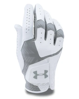 UA Coolswitch Under Armour Men's Right Golf Glove Small White/Steel - Image 1 of 4