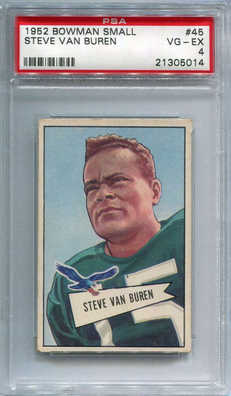 1952 Bowman Small 45 Steve Van Buren PSA 4 VG-EX