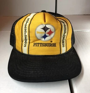 Pittsburgh Steelers Snapback Trucker Cap Official NFL Vintage 80s Mesh New Era - Picture 1 of 11