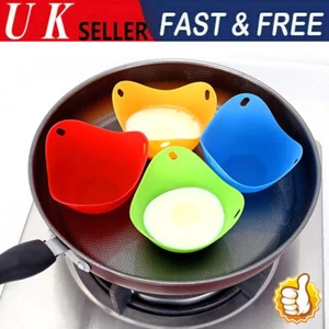Silicone Egg Poacher Cook Poach Pods OLitchenware Baking Cup Utensil Hot MK - Picture 1 of 13