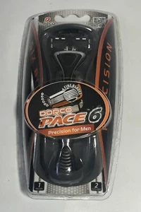 Dorco Pace 6 Razor for Men Handle and 2 Cartridges w/ 6 Precision Blades Sealed - Picture 1 of 8