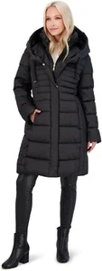 TAHARI V8314 Womens Black Casey Fitted Puffer Quilted Winter Coat Size S - Picture 1 of 5