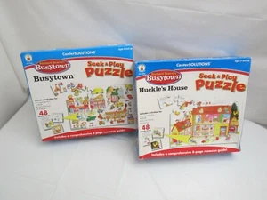 RICHARD SCARRY'S BUSYTOWN SEEK & PLAY PUZZLES MATH SOCIAL STUDIES SCIENCE LEARN - Picture 1 of 3