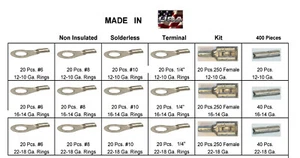 KIT SURTIDO CONECTOR 400 PC NO AISLANTE HECHO EN EE. UU. TODOS LOS TAMAÑOS - Imagen 1 de 2