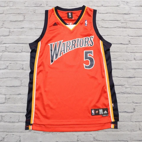 Vintage Rare Golden State Warriors Baron Davis Jersey by Adidas Alternate Orange Cover