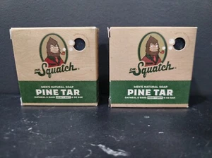 2X Dr. Squatch Natural Bar Soap 5 oz each PINE TAR Heavy Grit Cold Pressed NEW - Picture 1 of 2