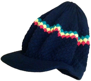 SSK RASTA RAYAS PUNTO GORRA ALA SOMBRERO 100% ALGODÓN NEGRO REGGAE MARLEY JAMAICA IRIE - Imagen 1 de 12