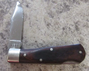 Ka-Bar USA 1186 Mini Lockback Jack Knife Dark Wood Handle stainless blade - Picture 1 of 8