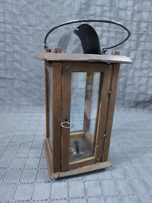 Rare Old Antique primitive Wooden Candle Lantern 18th 19th century Wood Lantern - Image 1 of 4