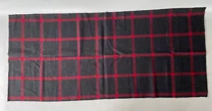 Remnants Abraham Moon UK Charcoal & Red Wool Windowpane Plaid 24” x 54” & more - Picture 1 of 5