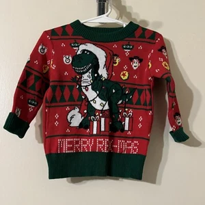 Disney Toy Story Kleinkind Weihnachten hässlicher Pullover Merry Rexmas Rex Dinosaurier 12 Monate - Bild 1 von 3