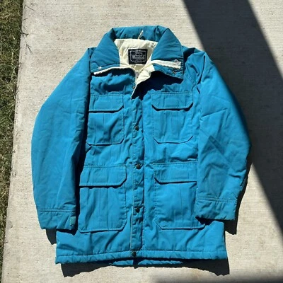 复古 70 年代女式蓝色羊毛夹克  — 第 1/4 张图片