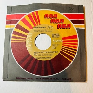 John Denver Thank God I'm A Country Boy / My Sweet Lady Record 45 RPM RCA 1975 - Picture 1 of 2