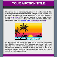 AUCTION TEMPLATE Easy To Use - Purple/Gray Design - Free Email Shipping