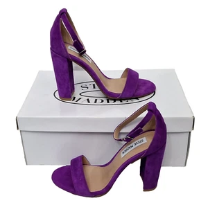 Preciosos tacones con tiras de gamuza púrpura Carrson para mujer Steve Madden UE 36 Reino Unido precio de venta sugerido por el fabricante 85 GBP - Imagen 1 de 8