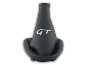ALFA ROMEO GT 2003-2010 CUFFIA LEVA CAMBIO PELLE NERA RICAMO FILO BIANCO - Foto 1 di 4