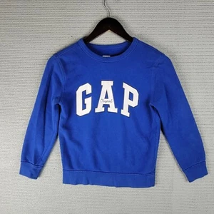 Gap kids sweatshirt size medium long sleeve blue spellout cotton blend - Picture 1 of 13
