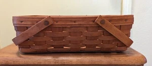 1992 Longaberger Double Handle Basket Stamped & Signed - Picture 1 of 5
