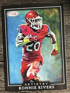 Ronnie Rivers RC 2022 Sage Low Series Artistry Black #ART-RR ROOKIE - Bild 1 von 2