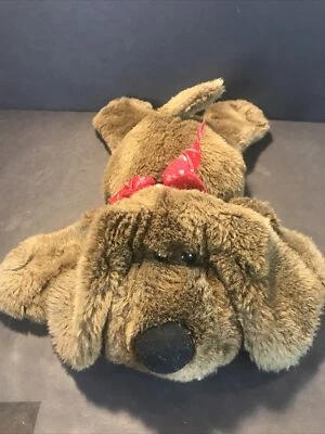 复古 Animal Adventure Inc 1999 软盘毛茸茸的棕色小狗毛绒 15 英寸可爱 — 第 1/4 张图片