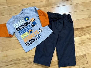 2 PIECE Layered Look Pullover Top W/Lined Wind Pants Sz 18 Month Boy - Picture 1 of 3