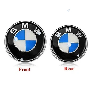 2PCS Front Hood & Rear Trunk (82mm & 74mm) For BMW Badge Emblem 51148132375 - Picture 1 of 7