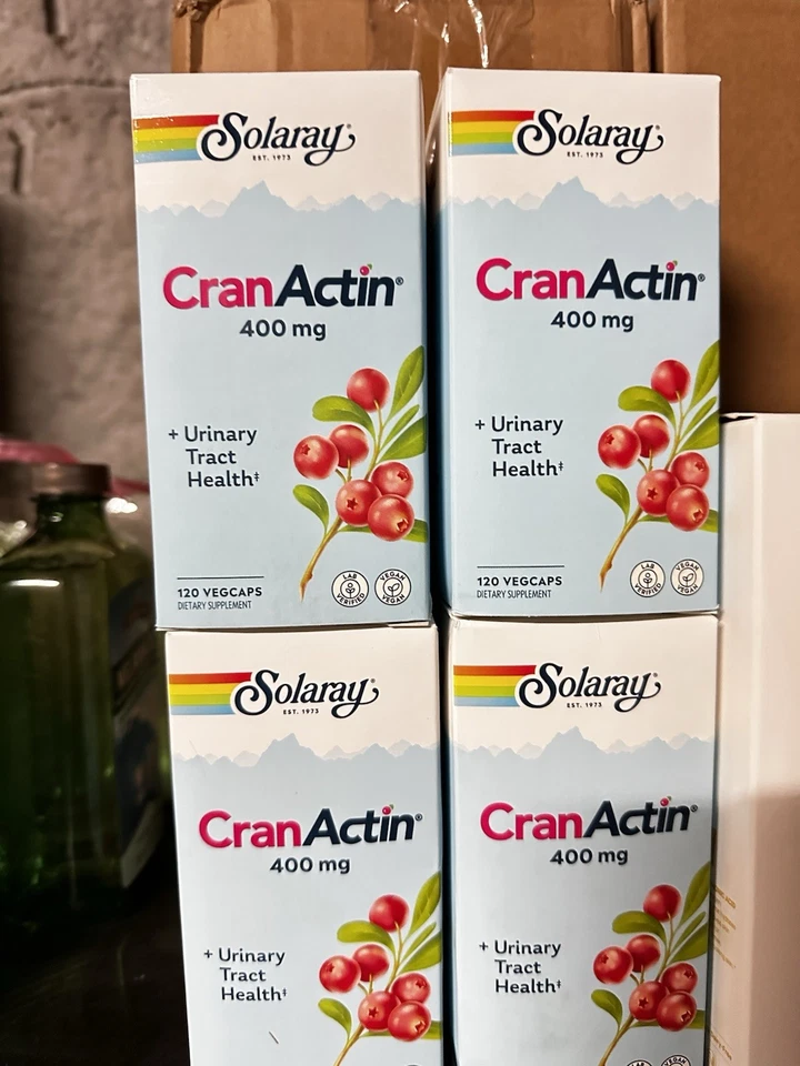 Lot Of 4 Soloray CranActin 120ct, 400mg Urinary Tract Health - Exp. 2027 - Image 1 of 1