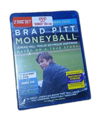 New! Moneyball - Blu-ray/DVD/Bonus DVD Movie, w/Brad Pitt Foto 1 de 3