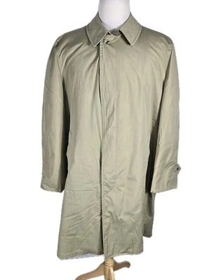 London Fog Mens 44R Biege Removable Fo fur Lining Trench Coat B46 - Image 1 of 4
