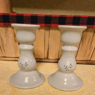 Pfaltzgraff HEIRLOOM 5" Taper Candlesticks 2 pc set - Image 1 of 2