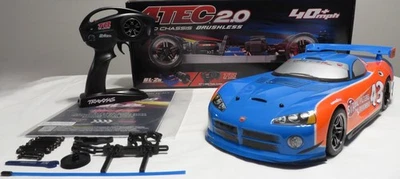 Traxxas 4-Tec 2.0 1/10 AWD Brushless Upgraded RARE Viper Body Hot Racing HPI RTR - Image 1 of 4