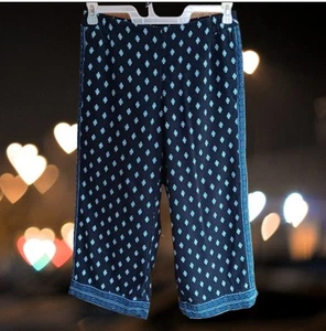 Pantalones capri cortos para mujer j. jill cintura elástica azul floral talla S pequeños - Imagen 1 de 9