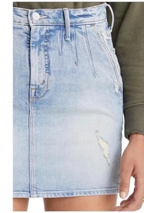 MOTHER DENIM The Double Dart Mini Falda 26 COMO NUEVO Preppy Jean INCREÍBLE - Imagen 1 de 10