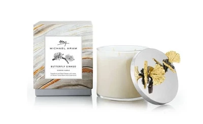 Michael Aram 蝴蝶银杏签名家居香味 13.5 盎司蜡蜡烛 — 第 1/4 张图片