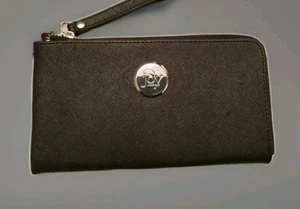 Joy Mangano RFID Geldbörse schwarz Leder Clothes It All Collection mit Kalbsleder - Bild 1 von 6