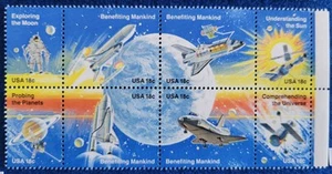 US Stamps 1981 Space Achievement 18 Cent MNH Block of 8 Scott #1912-1919 - Picture 1 of 1