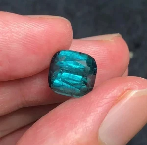 6,4 Karat natürlicher Indikolith Turmalin Smaragdschliff facettiert - Bild 1 von 1