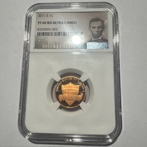 2011 S Lincoln Shield 1¢ NGC PF 69 RD Ultra Cameo Lincoln Label - Picture 1 of 2
