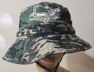Philadelphia Eagles Camo Boonie Hat Side Snaps Up & Chin Strap - Picture 1 of 21