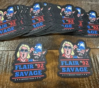(Lote de 2) Parche planchado Randy Savage Ric Flair MACHO MAN 92 President WCW WWF Foto 1 de 4