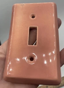 NOS Vintage Porcelain Light Switch Plate Cover MCM Restoration Peach Drift - Picture 1 of 5