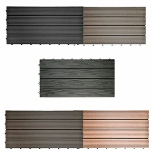 2qm WPC Fliesen Fliese Klickfliesen Balkonfliese Holzfliese Kunststoff 30x60cm - Bild 1 von 13