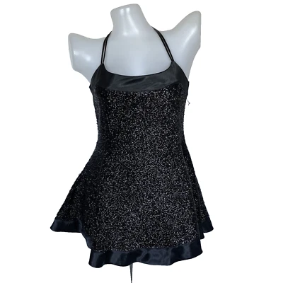 Mini Vestido de Colección Años 80 VICTORIA'S SECRET Negro Metal METÁLICO Sin Mangas LBD NYE y2k P S  Foto 1 de 4