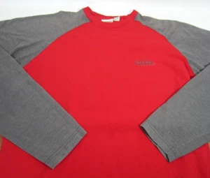 Guess VTG 90s Raglan Shirt Baseball Style Long Sleeve Logo Tee XL Red Grunge - Picture 1 of 5